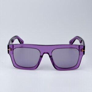 Tom Ford FAUSTO FT0711/S 81Y Men BRAND NEW Sunglasses Transparent Violet Square